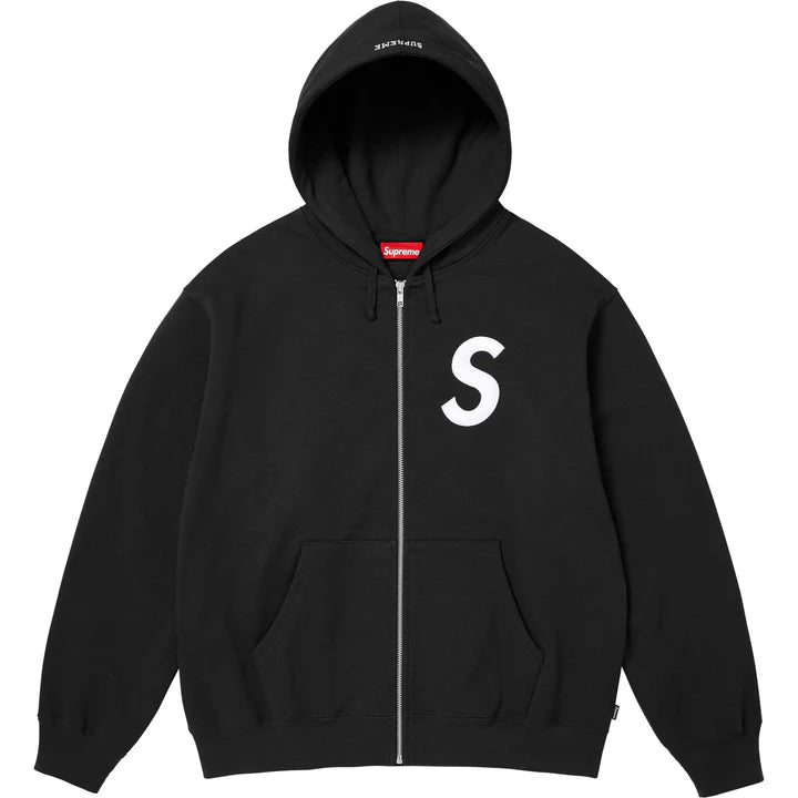 Supreme Black S Logo Zip Hoodie