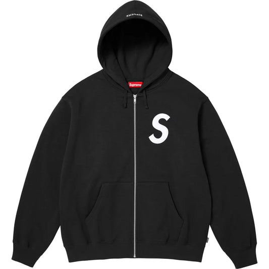 Supreme Black S Logo Zip Hoodie