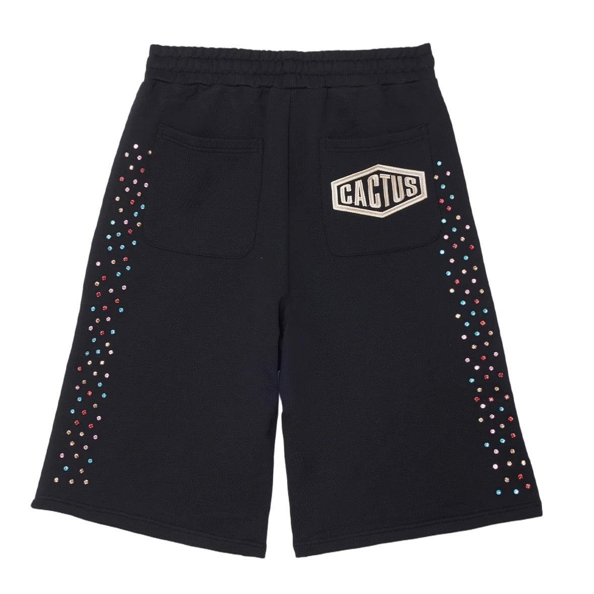 AZVA Black Crystal Cactus Shorts