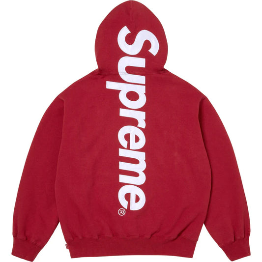 Supreme Dark Red Satin Applique Hoodie