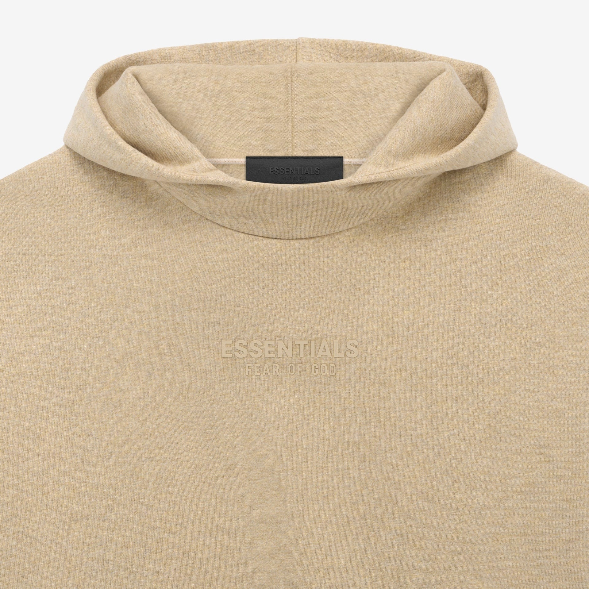 Fear of God Essentials Gold Heather Hoodie Close View