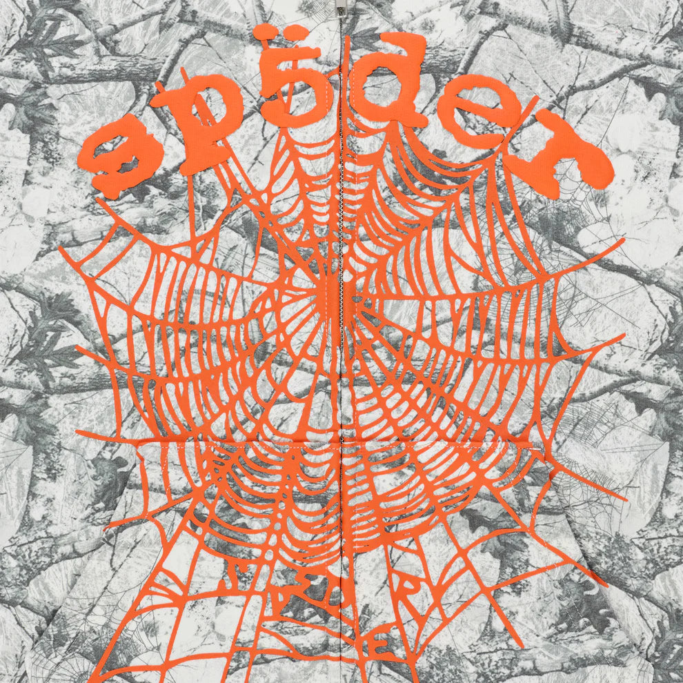 Sp5der White Camo Real Tree OG Web V2 Zip Hoodie