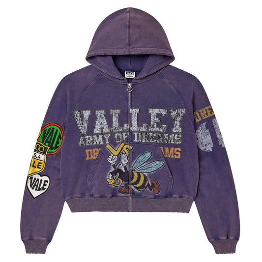 Vale Purple Army Zip Hoodie