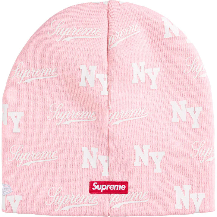 Supreme New Era Pink Monogram Beanie