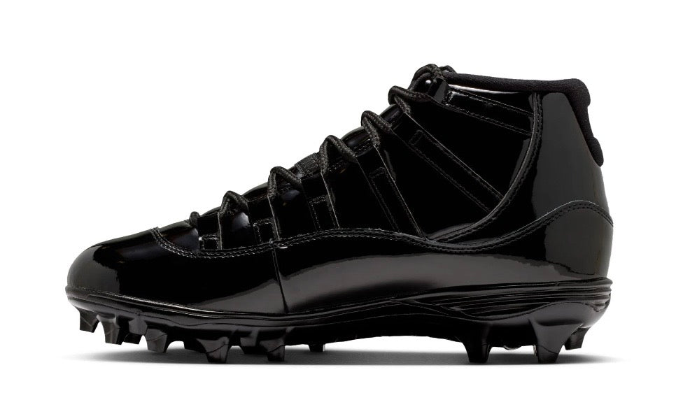 Jordan 11 Mid TD Patent Black Cleats