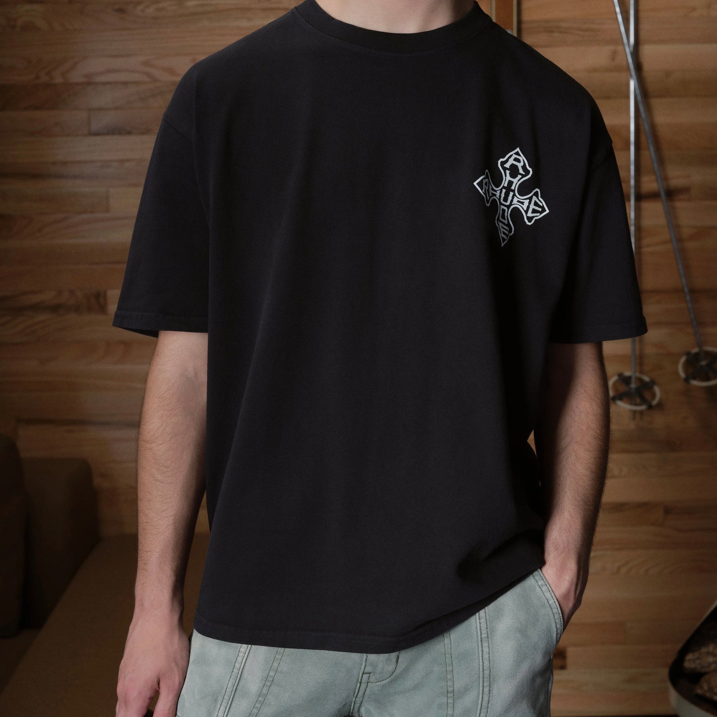 Rhude Vintage Black Cross T-Shirt
