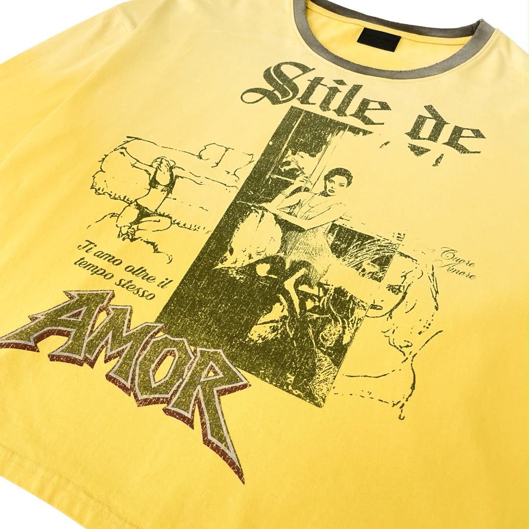 Stile De Amor Stresso Long Sleeve, close-up of the photo print and Amor lettering