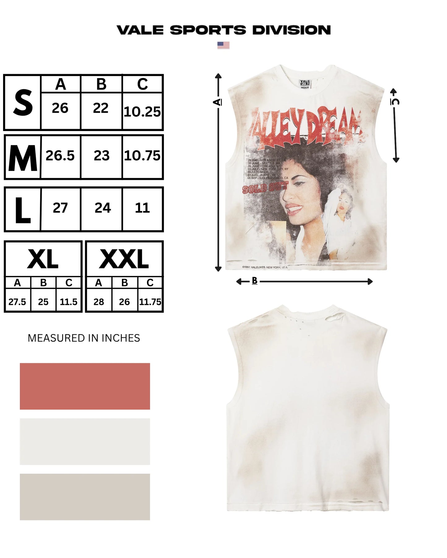 Vale White La Flor Muscle T-Shirt