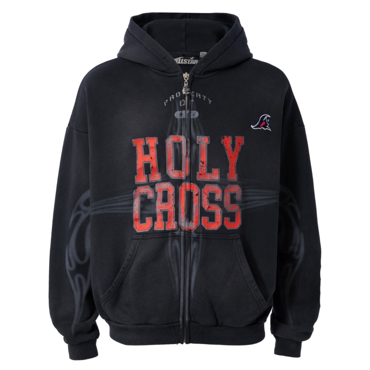 Hellstar Black Holy Cross Zip Hoodie