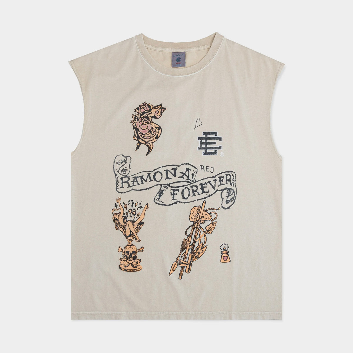 Eric Emanuel Bone Tattoo Cutoff Shorts