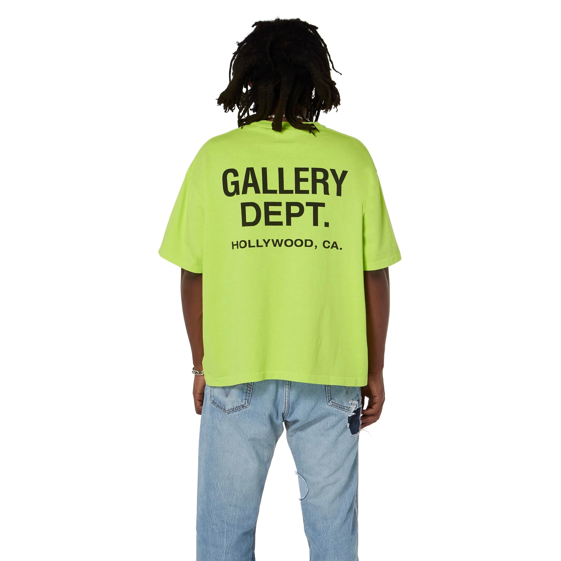Gallery Dept Lime Green Souvenir T-Shirt On Body View 9