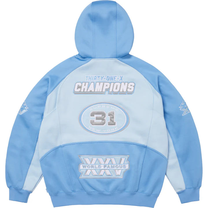 Supreme Light Blue Football Zip Hoodie