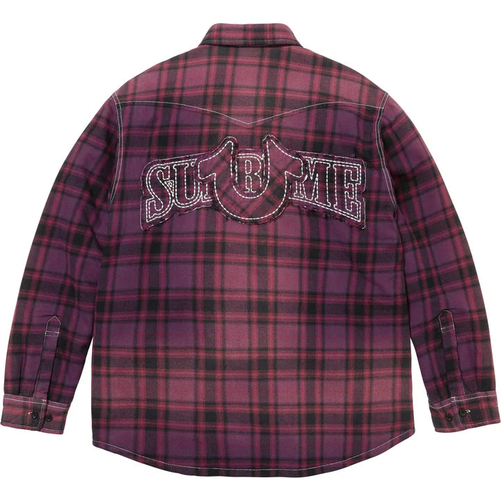 Supreme True Religion Purple Quilted Lined Plaid Flannel