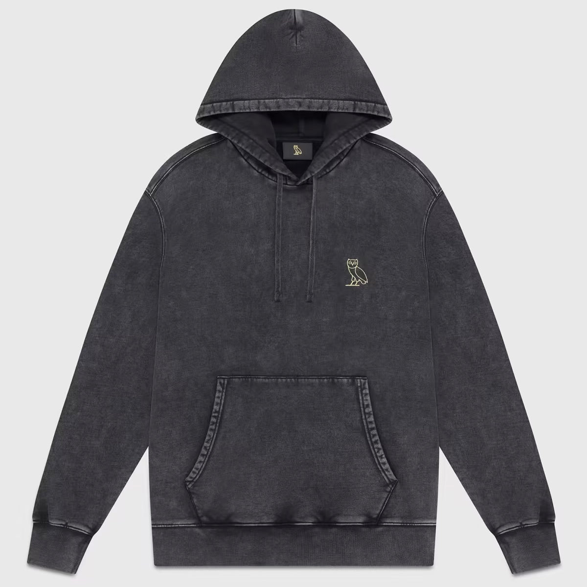 OVO Washed Black Hoodie Front View