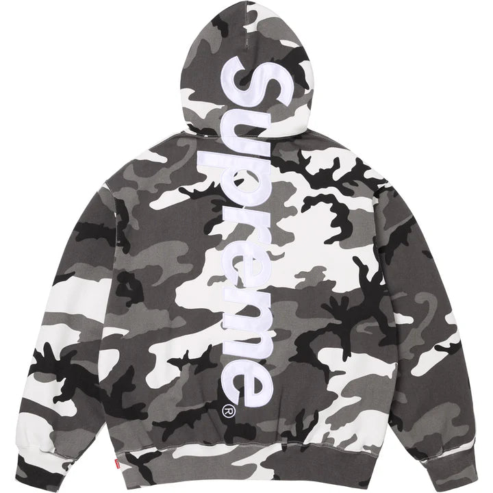 Supreme Snow Camo Satin Applique Hoodie