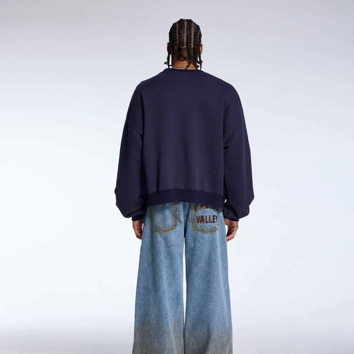 AZVA Navy Cactus Uni Crewneck