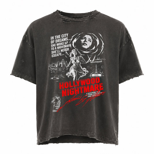 Amis et Fleurs Vintage Black Nightmare in Hollywood T-Shirt