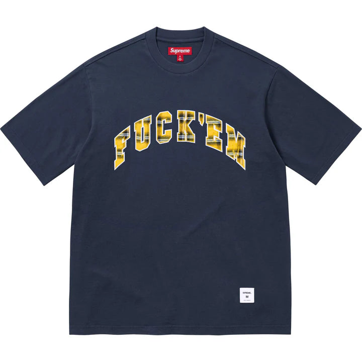 Supreme Navy Fuck Em Plaid T-Shirt