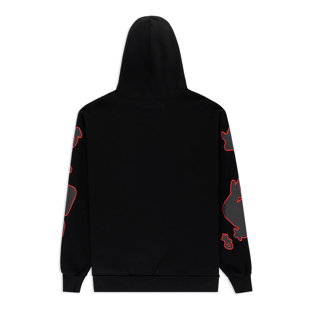 Sp5der Black Red Beluga Outline Hoodie