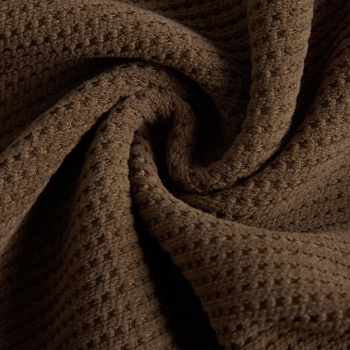 AZVA Brown Waffle Zip Hoodie