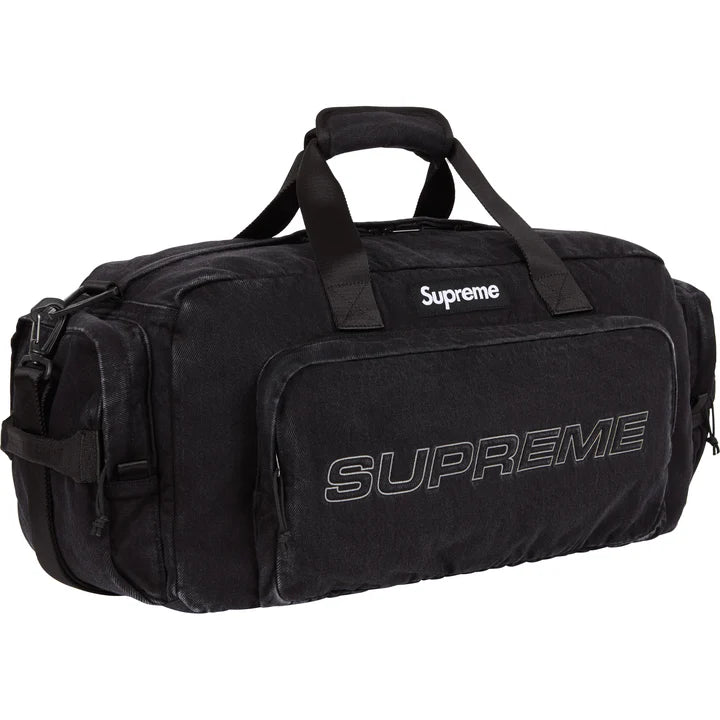 Supreme Black Denim Duffle Bag