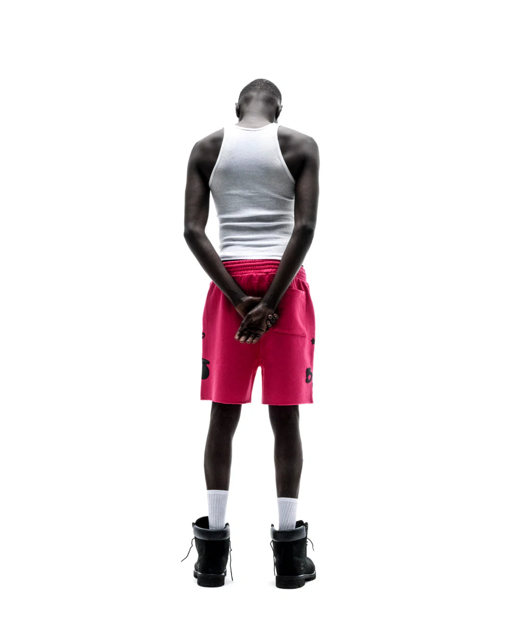 Sp5der Pink Black Beluga Sweat Shorts