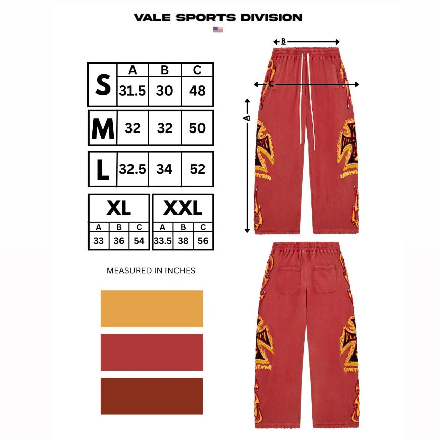 Vale Red La Flare Sweatpants