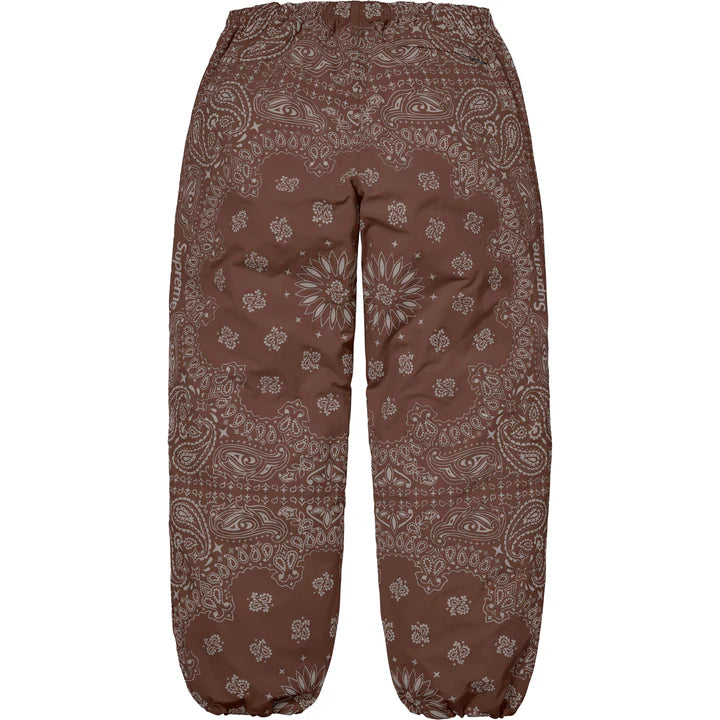 Supreme Brown Reflective Bandana Track Pants