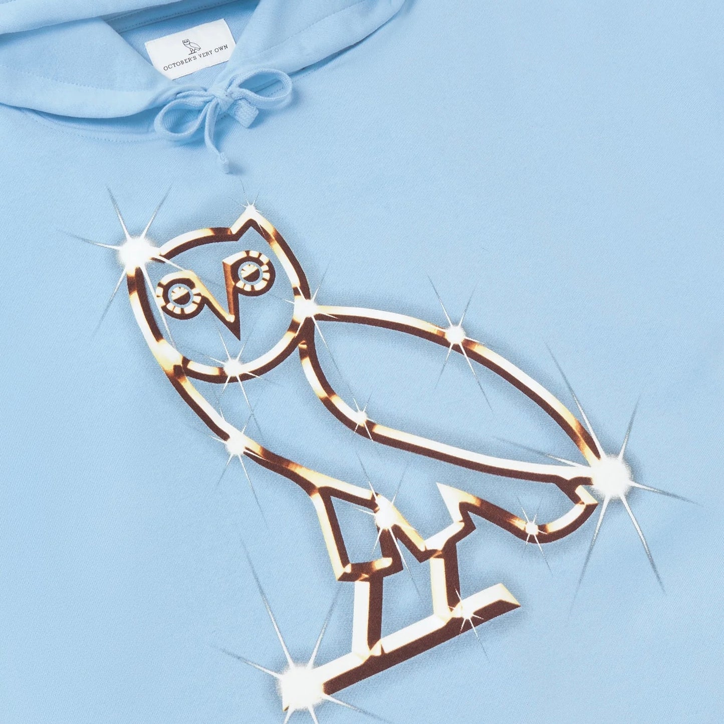 OVO Baby Blue Bling Hoodie Close View