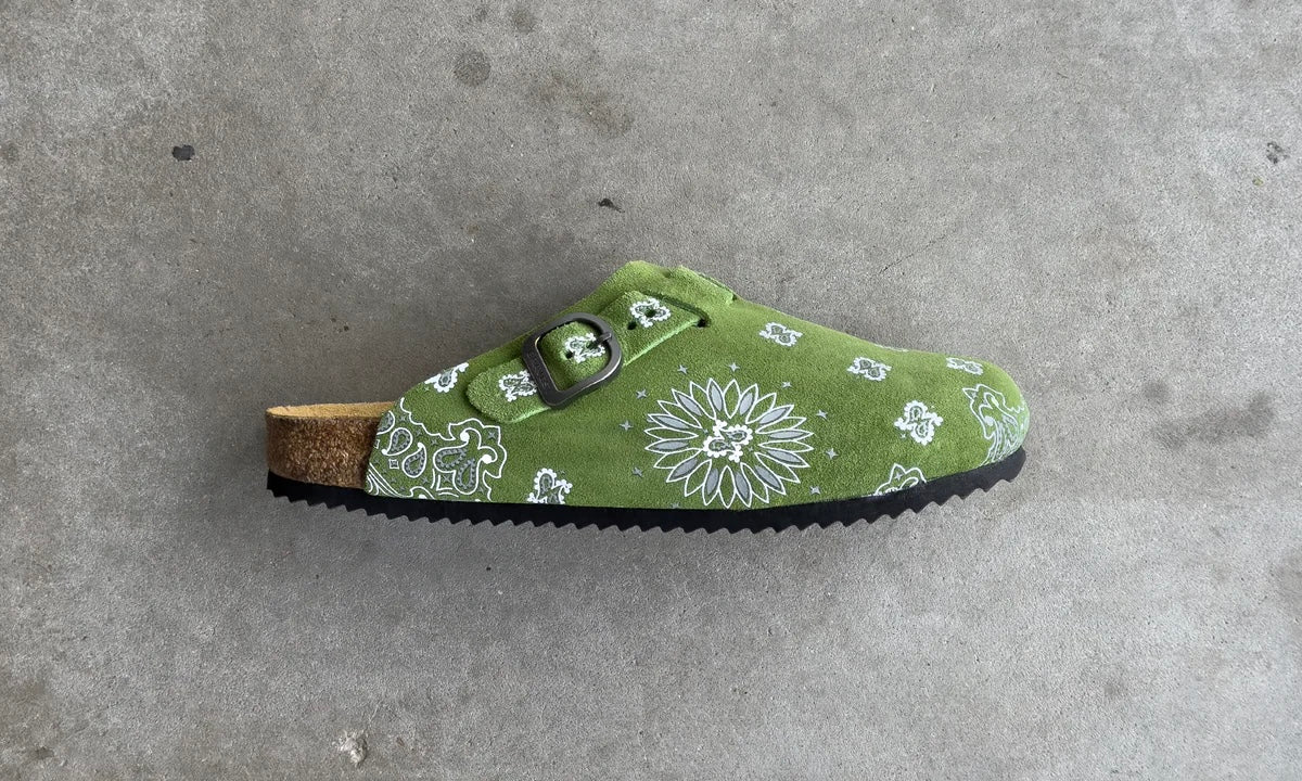 Bravest Studios Olive Suede Paisley Clog