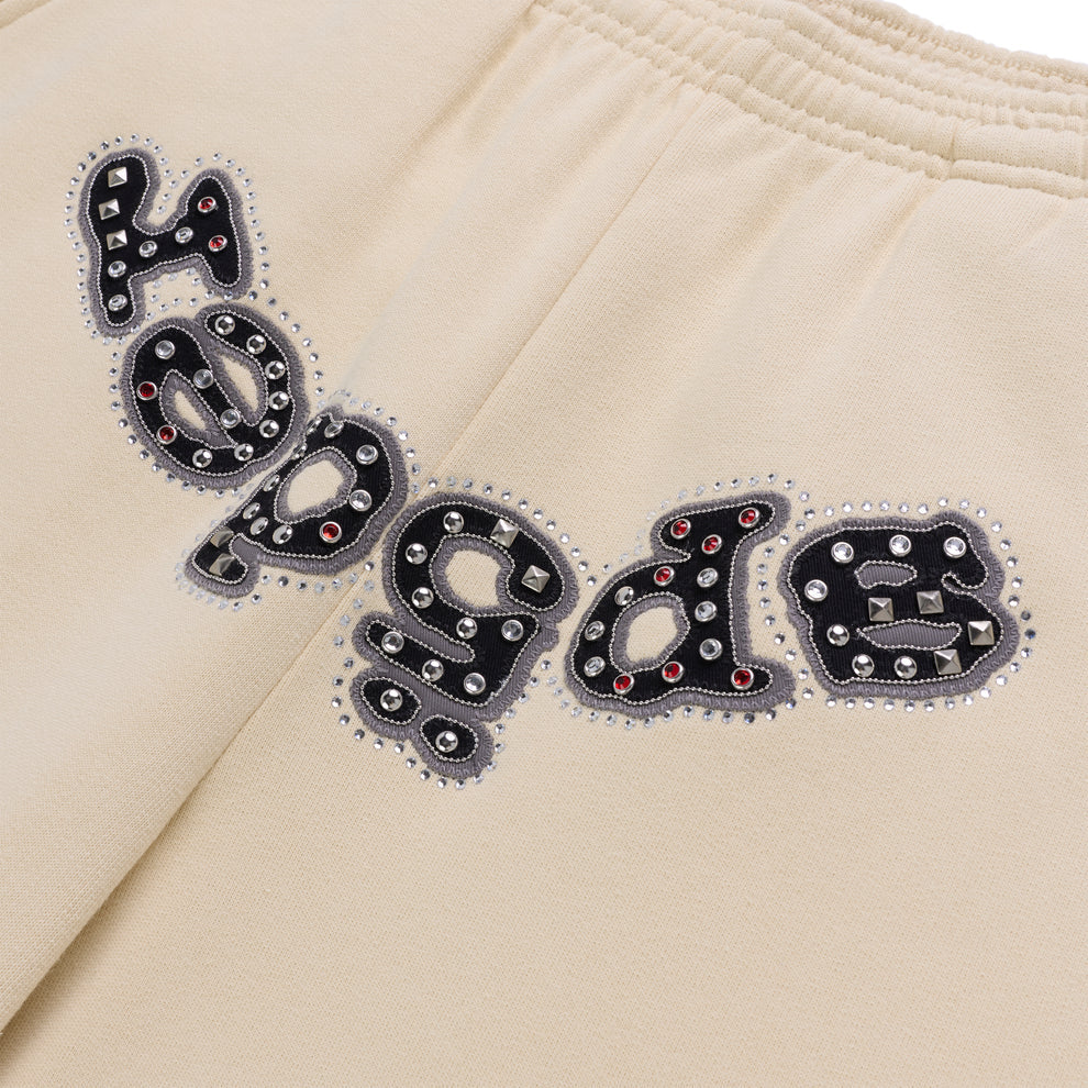 Sp5der Cream Mixed Stone OG Logo Sweatpants