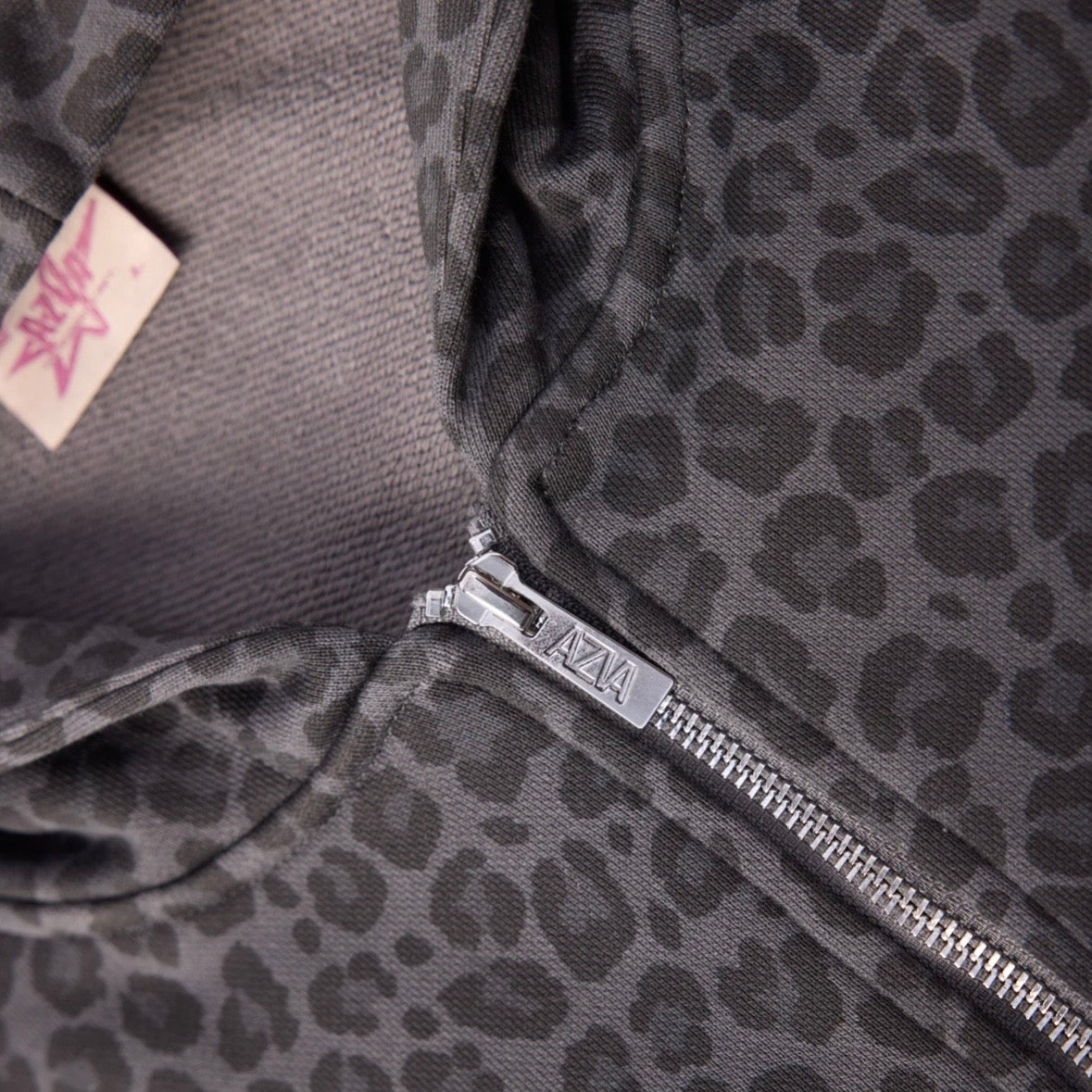 AZVA Black Leopard Art Zip Hoodie