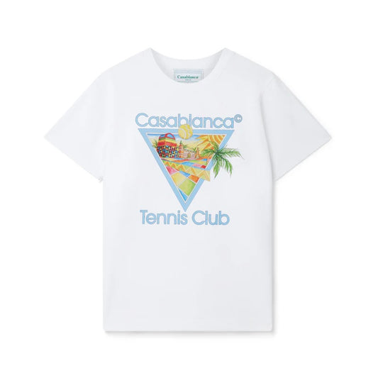 Casablanca White Afro Cubism Tennis Club T-Shirt