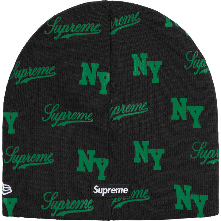 Supreme New Era Black Monogram Beanie