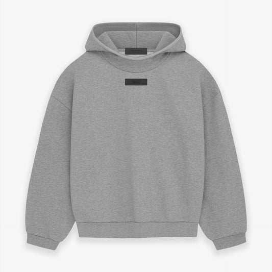 Fear of God Essentials Dark Heather Oatmeal Hoodie Front View