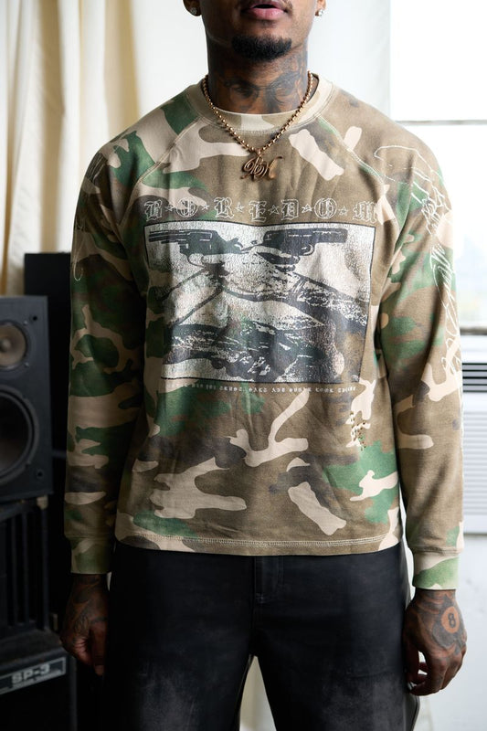 Boredom Kills Trust Camo Waffle Thermal Long Sleeve