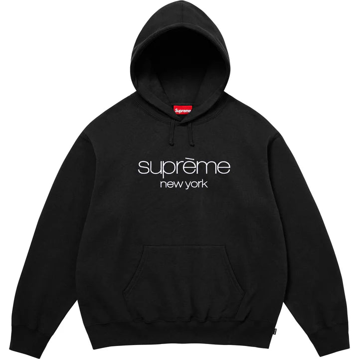 Supreme Black Classic Logo Hoodie