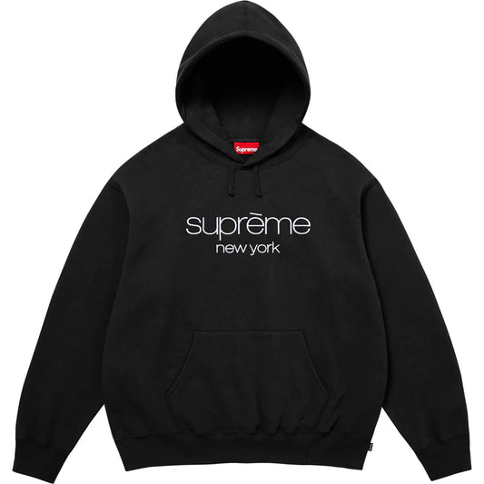 Supreme Black Classic Logo Hoodie