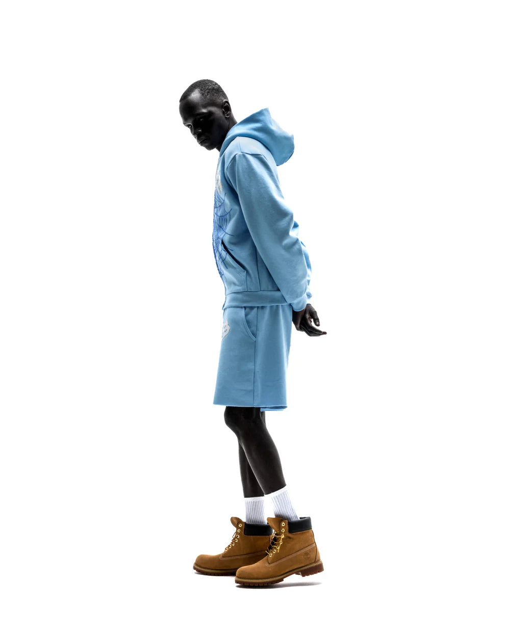 Sp5der Sky Blue OG Web Zip Hoodie