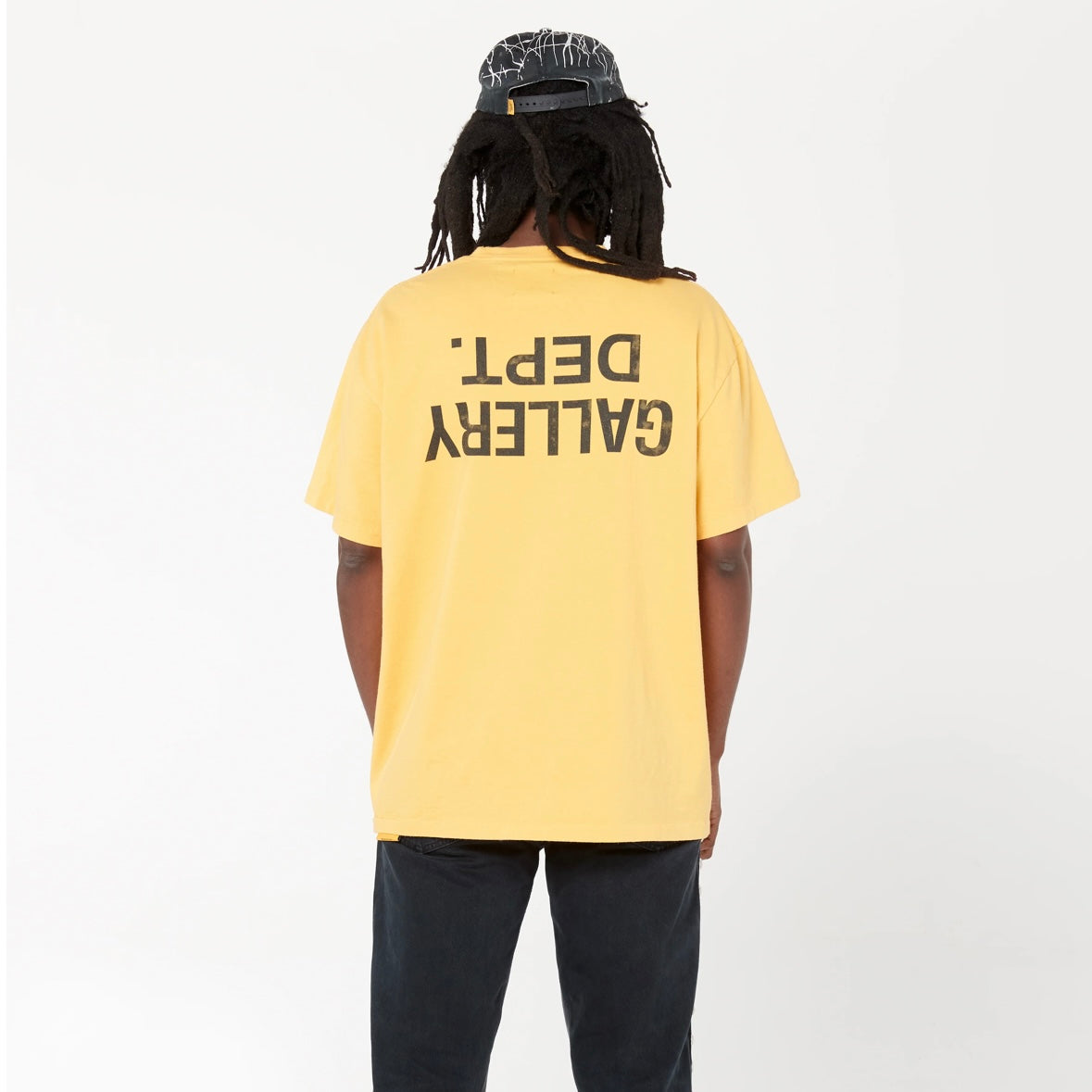 Gallery Dept Yellow Fucked Up Logo T-Shirt On Body Back 2