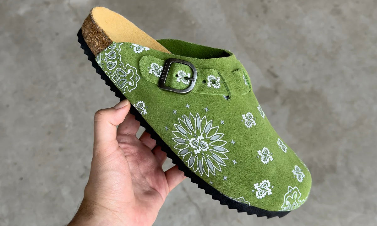 Bravest Studios Olive Suede Paisley Clog