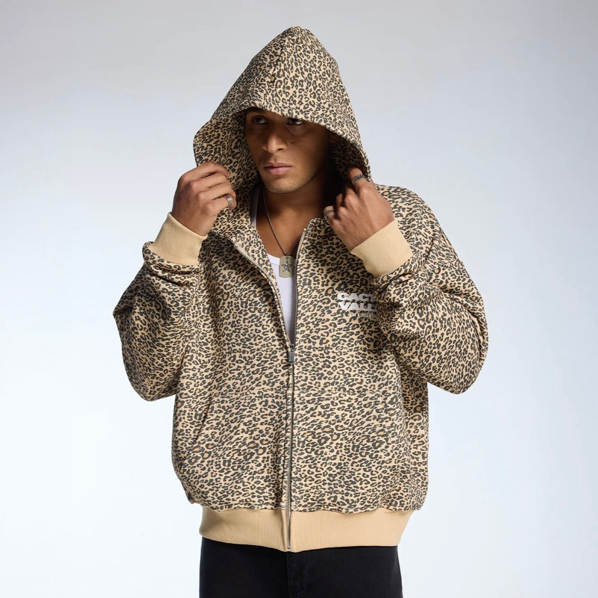 AZVA Leopard Art Zip Hoodie