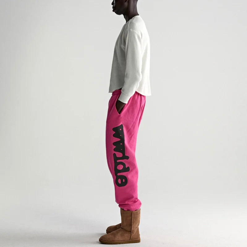 Sp5der Pink Black Beluga Sweatpants