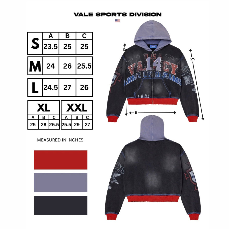 Vale Big 14 Zip Hoodie