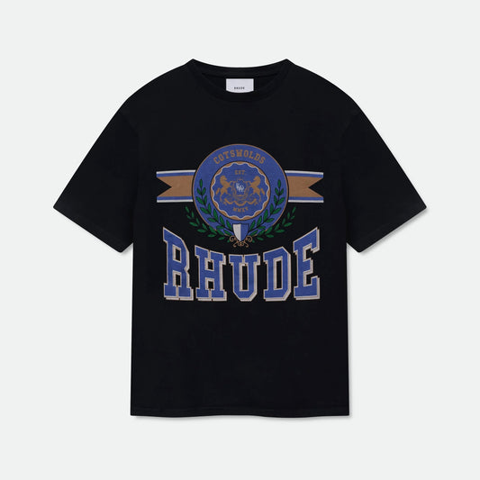 Rhude Vintage Black Cotswold Crest T-Shirt