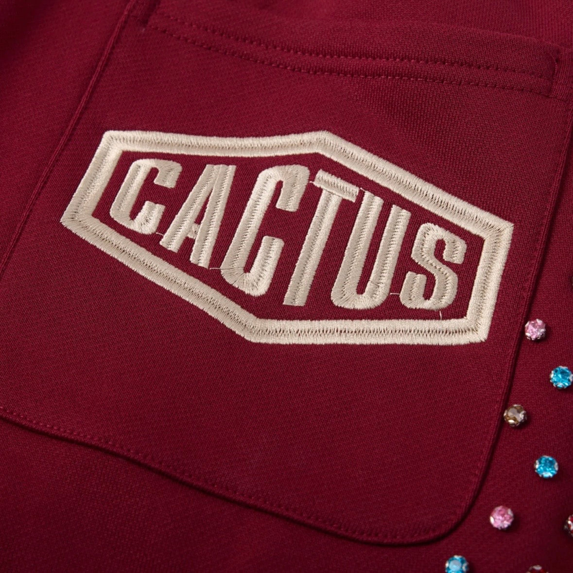 AZVA Maroon Crystal Cactus Sweatpants