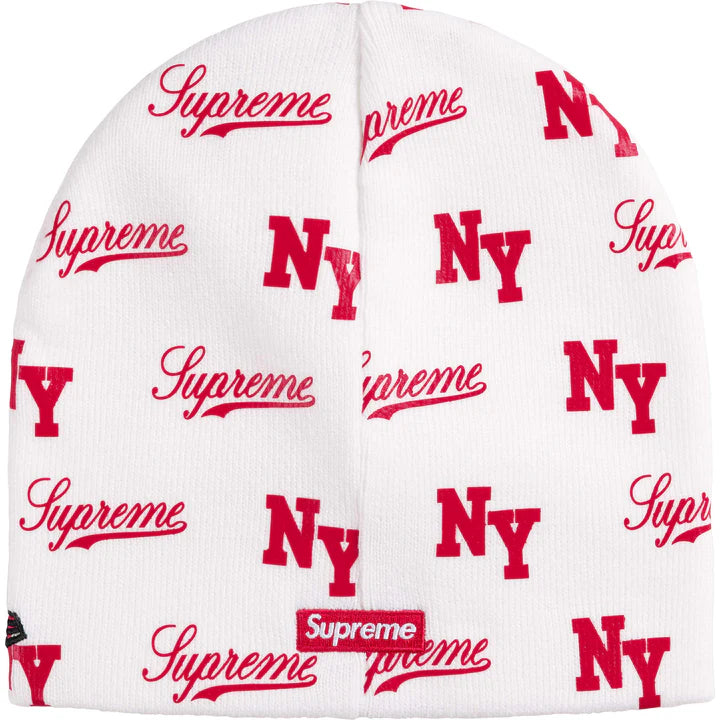 Supreme New Era White Monogram Beanie
