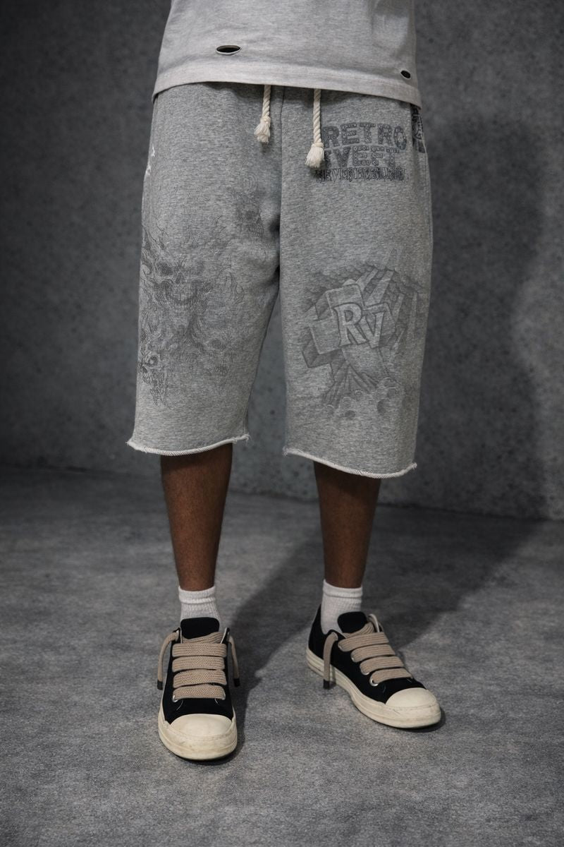 Retrovert Grey Reaper Sweat Shorts