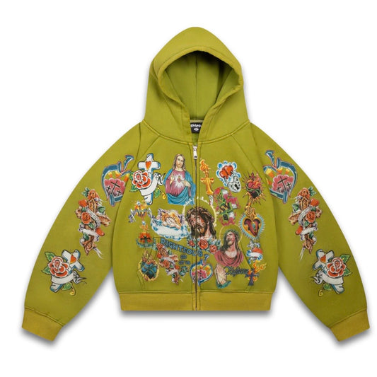 We Are Righteous Moss Risen King Zip Hoodie