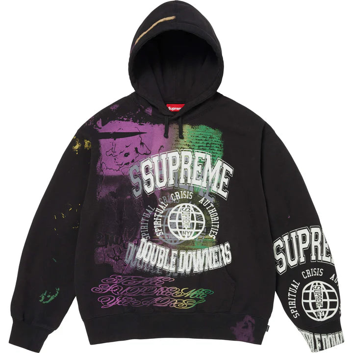 Supreme Black Overprint Hoodie